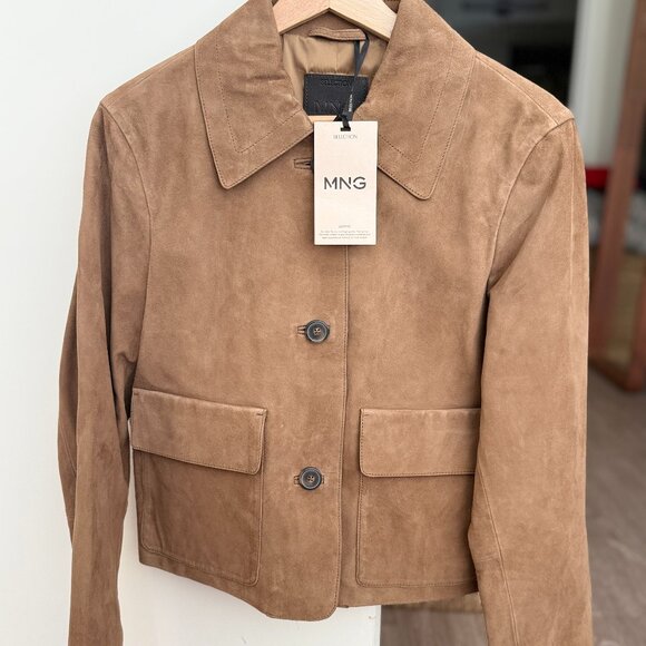 NWT Mango Suede Leather Jacket - Picture 1 of 9